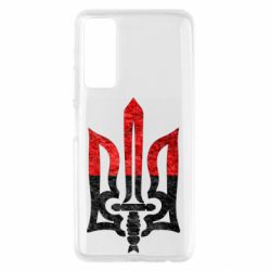 Чехол для Huawei P Smart 2021 Герб Украины красно-черный - PrintSalon