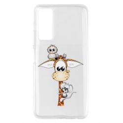 Чехол для Huawei P Smart 2021 Giraffe Owl and Mouse - PrintSalon