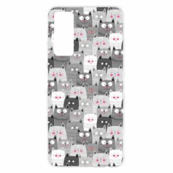 Чохол для Huawei P Smart 2021 Gray cats pattern - PrintSalon