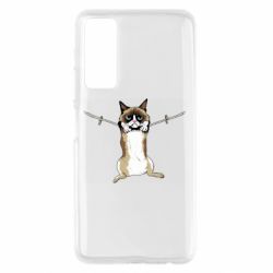 Чехол для Huawei P Smart 2021 Grumpy Cat On The Rope - PrintSalon