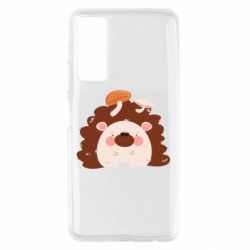 Чехол для Huawei P Smart 2021 Hedgehog with mushrooms - PrintSalon
