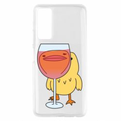 Чехол для Huawei P Smart 2021 Качка і келих вина - PrintSalon