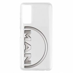 Чехол для Huawei P Smart 2021 Man metallic logo - PrintSalon