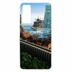 Чехол для Huawei P Smart 2021 Minecraft beautiful town - PrintSalon