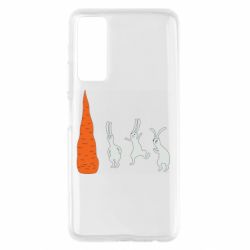 Чехол для Huawei P Smart 2021 Зайцы возле морковки - PrintSalon