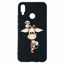 Чехол для Huawei P Smart Plus 2018 Giraffe Owl and Mouse - PrintSalon