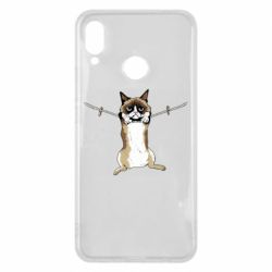 Чехол для Huawei P Smart Plus 2018 Grumpy Cat On The Rope - PrintSalon
