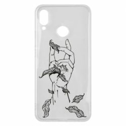 Чехол для Huawei P Smart Plus 2018 Hand with leafs - PrintSalon