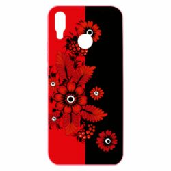 Чохол для Huawei P Smart Plus 2018 Червоні квіти - PrintSalon