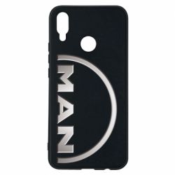 Чехол для Huawei P Smart Plus 2018 Man metallic logo - PrintSalon