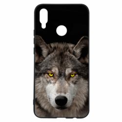 Чохол для Huawei P Smart Plus 2018 Wolf with yellow eyes - PrintSalon