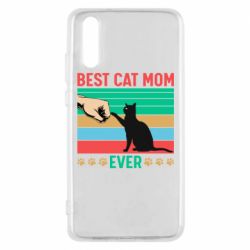 Чехол для Huawei P20 Best cat mom ever - PrintSalon