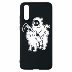 Чохол для Huawei P20 Death and cat - PrintSalon