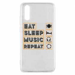 Чехол для Huawei P20 Eat sleep dj repeat. - PrintSalon