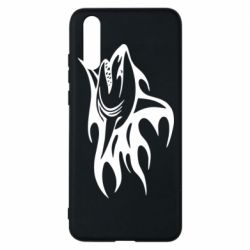 Чехол для Huawei P20 Flaming shark - PrintSalon