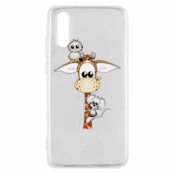 Чехол для Huawei P20 Giraffe Owl and Mouse - PrintSalon