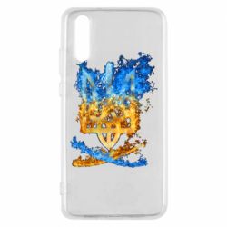 Чехол для Huawei P20 Горящий гербу Украины - PrintSalon