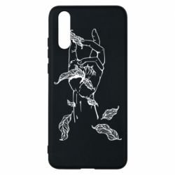 Чехол для Huawei P20 Hand with leafs - PrintSalon