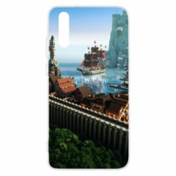 Чехол для Huawei P20 Minecraft beautiful town - PrintSalon