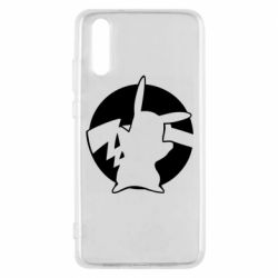 Чехол для Huawei P20 Pikachu silhouette - PrintSalon