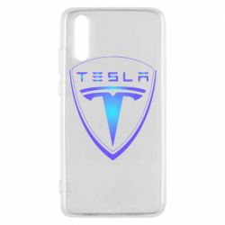 Чехол для Huawei P20 Tesla logo gradient - PrintSalon