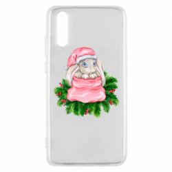 Чехол для Huawei P20 Заяц Новогодний - PrintSalon