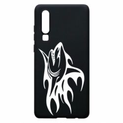 Чехол для Huawei P30 Flaming shark - PrintSalon