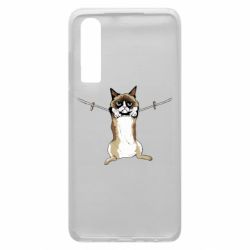 Чехол для Huawei P30 Grumpy Cat On The Rope - PrintSalon