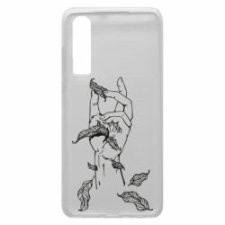 Чехол для Huawei P30 Hand with leafs - PrintSalon