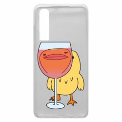 Чехол для Huawei P30 Качка і келих вина - PrintSalon