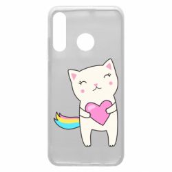 Чехол для Huawei P30 Lite Cute cat with heart - PrintSalon