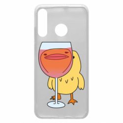 Чехол для Huawei P30 Lite Качка і келих вина - PrintSalon