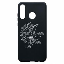 Чехол для Huawei P30 Lite Sun and Moon faces - PrintSalon