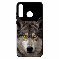 Чохол для Huawei P30 Lite Wolf with yellow eyes - PrintSalon