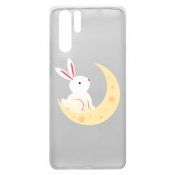 Чехол для Huawei P30 Pro Cute rabbit on the moon - PrintSalon