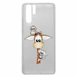Чехол для Huawei P30 Pro Giraffe Owl and Mouse - PrintSalon