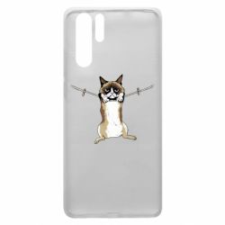 Чехол для Huawei P30 Pro Grumpy Cat On The Rope - PrintSalon