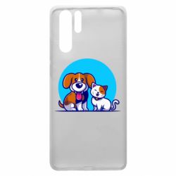 Чехол для Huawei P30 Pro Собачка и котик - PrintSalon