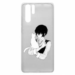 Чехол для Huawei P30 Pro Великий из бродячих псов черно белое-PrintSalon Чехол для Huawei P30 Pro Великий из бродячих псов черно белое