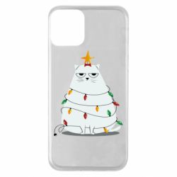 Чехол для iPhone 11 Cat and Christmas Lights - PrintSalon