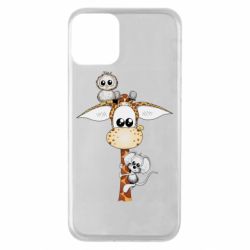 Чехол для iPhone 11 Giraffe Owl and Mouse - PrintSalon