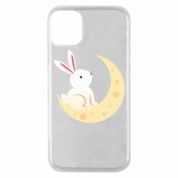 Чехол для iPhone 11 Pro Cute rabbit on the moon - PrintSalon