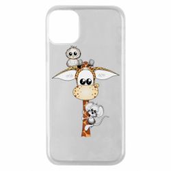 Чехол для iPhone 11 Pro Giraffe Owl and Mouse - PrintSalon