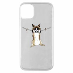 Чехол для iPhone 11 Pro Grumpy Cat On The Rope - PrintSalon