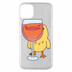 Чехол для iPhone 11 Pro Качка і келих вина - PrintSalon