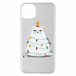 Чехол для iPhone 11 Pro Max Cat and Christmas Lights - PrintSalon