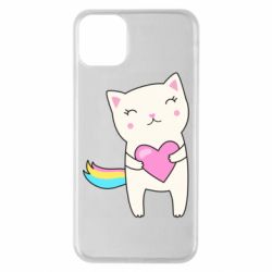 Чехол для iPhone 11 Pro Max Cute cat with heart - PrintSalon