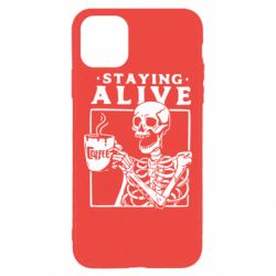 Чехол для iPhone 11 Pro Max Staying alive with coffee - PrintSalon