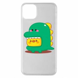 Чехол для iPhone 11 Pro Max Уточка в костюме динозавра - PrintSalon