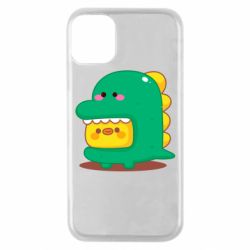 Чехол для iPhone 11 Pro Уточка в костюме динозавра - PrintSalon